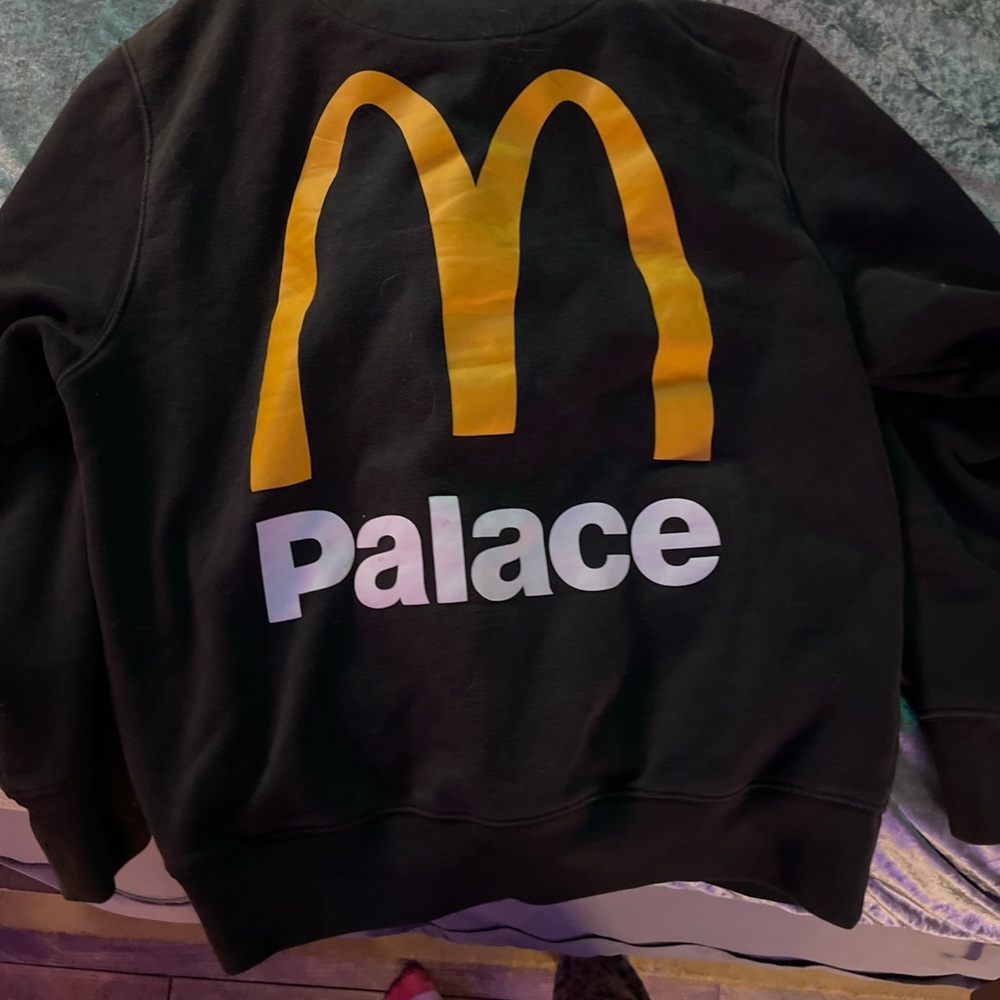 PALACE Black Bomber Jacket with Yellow Logo